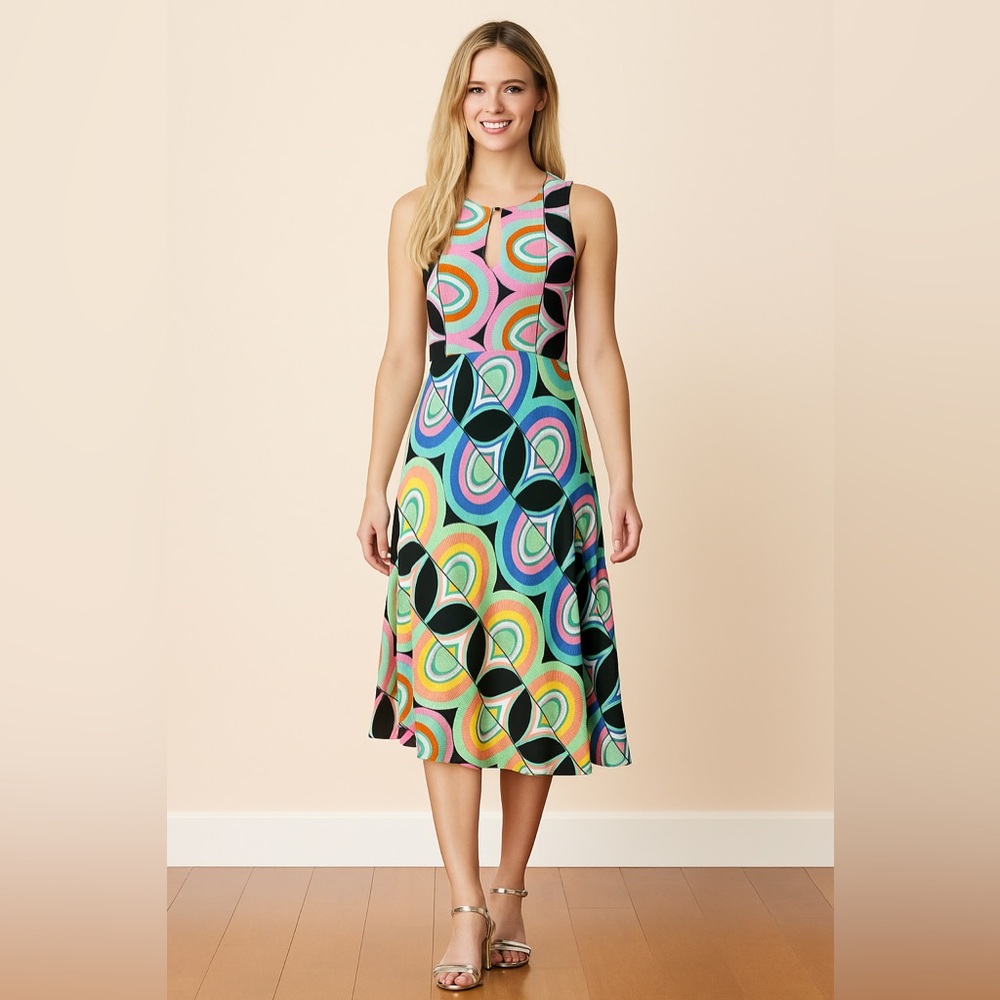 By Anthropologie Kenzie Asymmetrical Midi Dress..size 2 - Picture 1 of 16